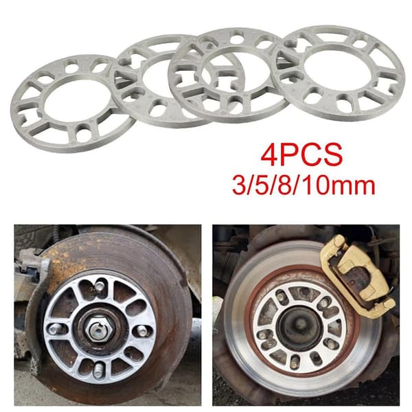 4 stk. aluminiumsfælgafstandsstykker skiver plade bilfælgafstandsstykker 3 mm stud til 4x100 4x114.3 5x100 5x108 5
