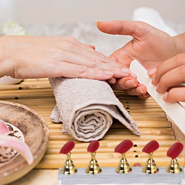 2 stk. akryl negledisplaystativ DIY neglekrystalstativ magnetisk borestativ til manicureværktøj med falsk neglespids (sort)