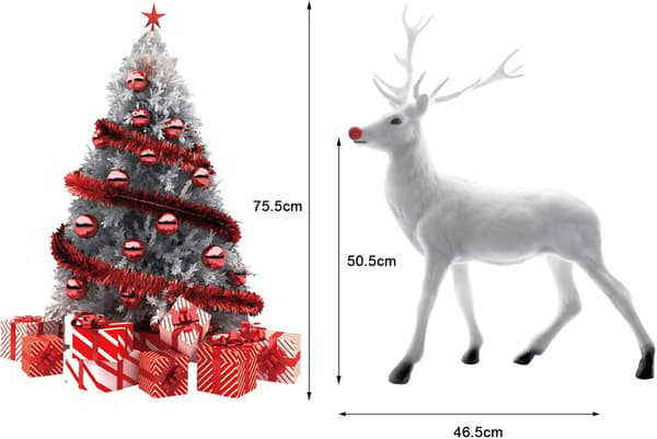 Julemærkat rensdyr juletræ stort statisk mærkat jul