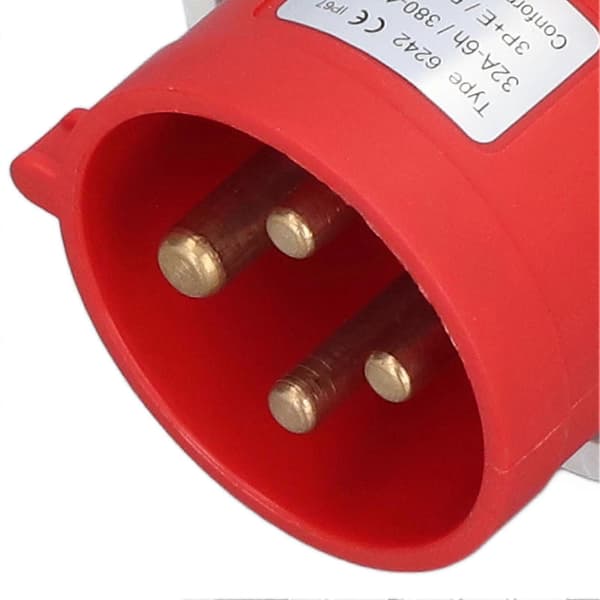 Vandtæt industriel stikprop nylon messing 4-polet luftfartsstrømstik 3P+E AC 380-415V 32A