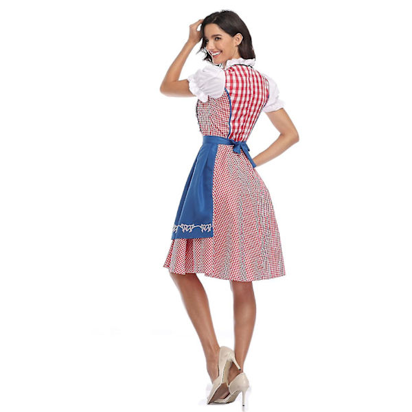 Naisten Oktoberfest Olutapulainen Puku Baijerilainen Perinteinen Dirndl-mekko W Blue M
