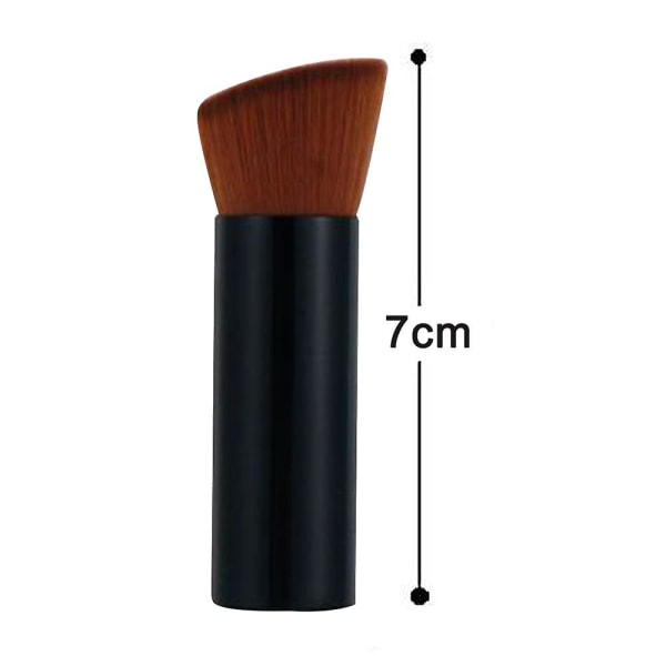 Makeupbørste, rougebørste til rejser til ansigtet, bærbar pudderbørste til rouge, polering, fejlfri pudderkosmetik Black