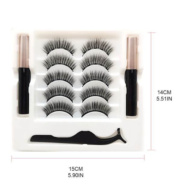Magneettiset ripset ja eyeliner-setti, pari luonnollisen näköisiä irtoripsiä magneettisella eyeliner-pinsetillä, helppo levittää 5
