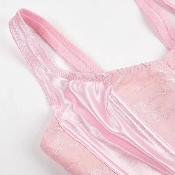 Korsetter för kvinnor Overbust Bustier Top Gothic Sexy Shoulder 2928pink L
