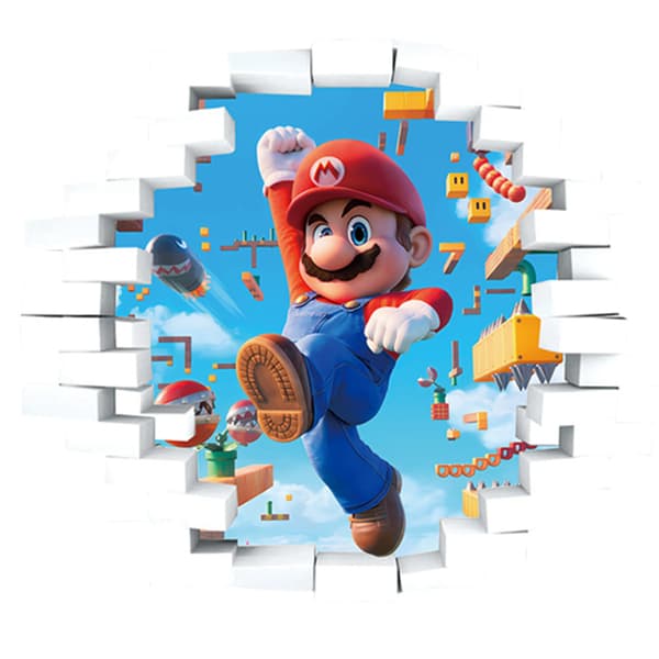 #Tecknad Mario 3D väggklistermärke, tapet, PVC, 46*40cm#