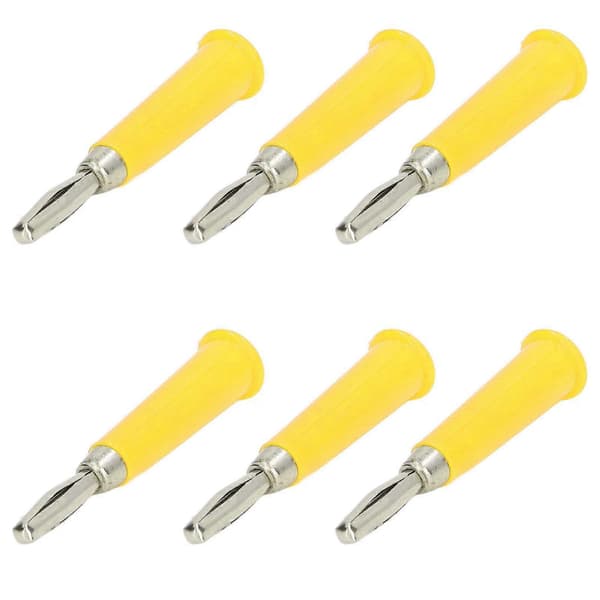 100 stk. hornbananstik messing zinklegering ABS svejset bananstik til lastbilbatterier 4 mm gul