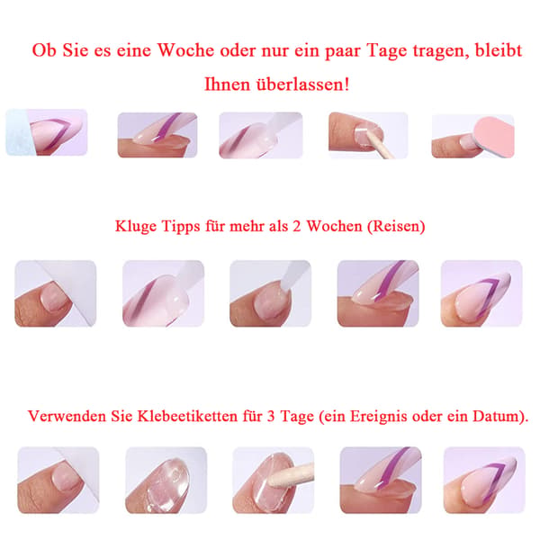 Color Press-On Manicure, Yksivärinen Mani style 3