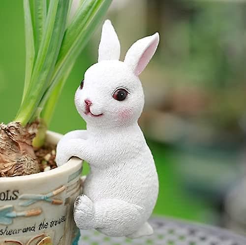 Bunny Statyer Trädgårdsdekor, Fairy Garden Accessoarer, Miniat