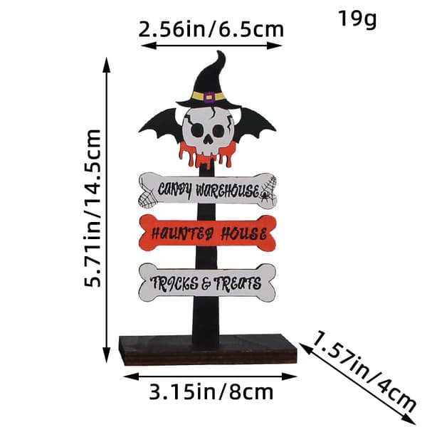 Halloween söt trä tallrik dekoration 3pcs