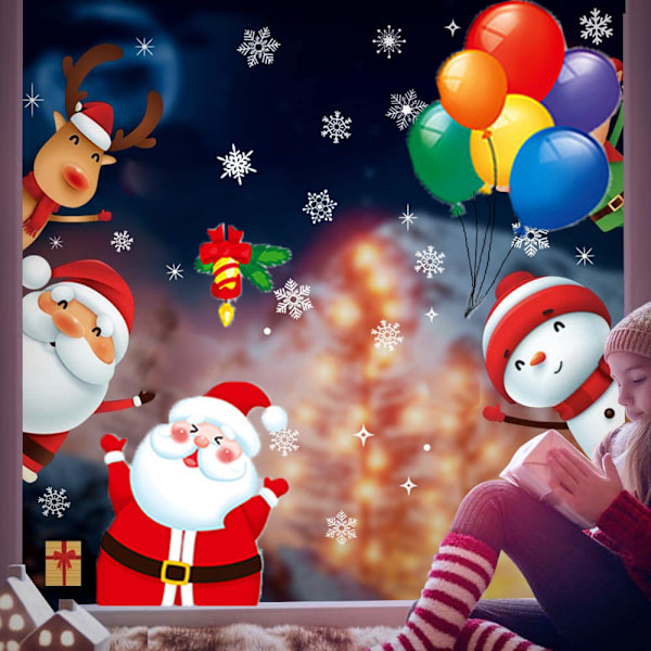 Christmas Snowflake Window Cling, Merry Christmas Window style 4