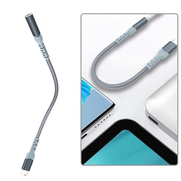 Universal Type C til 3,5 mm lydkabel USB C hovedtelefoner lydadapterlinje 15 cm/5,9 tommer