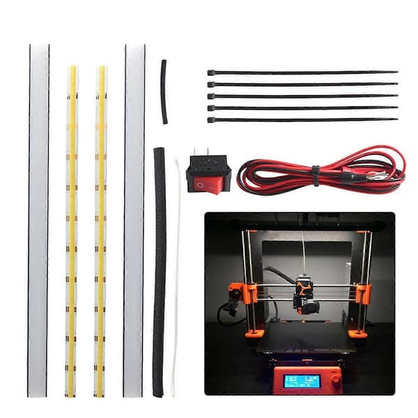 Til Prusa MK4 3D-printer Dobbelt LED-lysbjælke 24V Ultra Bright Kit Dobbeltfarvet Justerbar