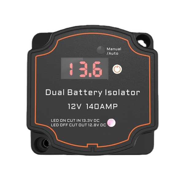 Dubbel batteriisolator digital display spänningskänsligt relä