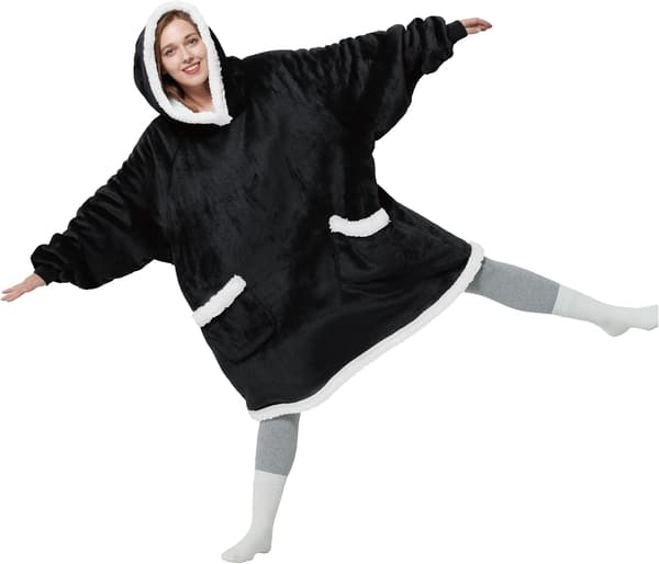 Bærbar fleecehettegenser - Sherpa Fleece-hettepledd for voksne