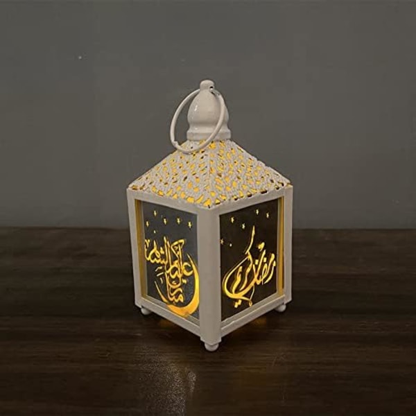 Ramadanlyktor Lampa Eid Mubarak Decor LED-lampor white