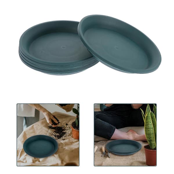 5 stk. Planteunderfat i plast for hagebruk, blomsterpotteunderlag, vanningsfat