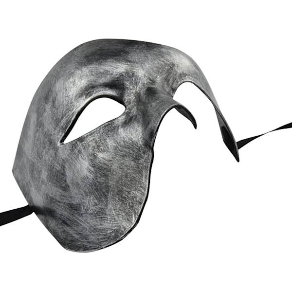 Mask för män Halloween Phantom of the Opera Masquerade Mask Silver