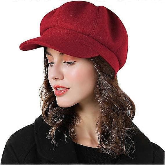 Dame Baret Newsboy Hat Fransk Uldkasket Klassisk Efterår Forår Vinter