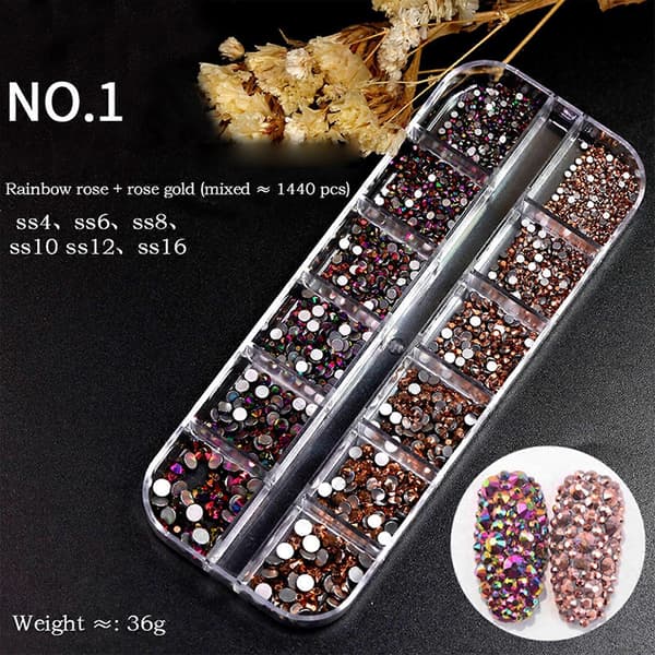 AB Nagel Strass Ädelstenar Nagelkonst Diamante Mode Glitter DIY Smycken Berlocker