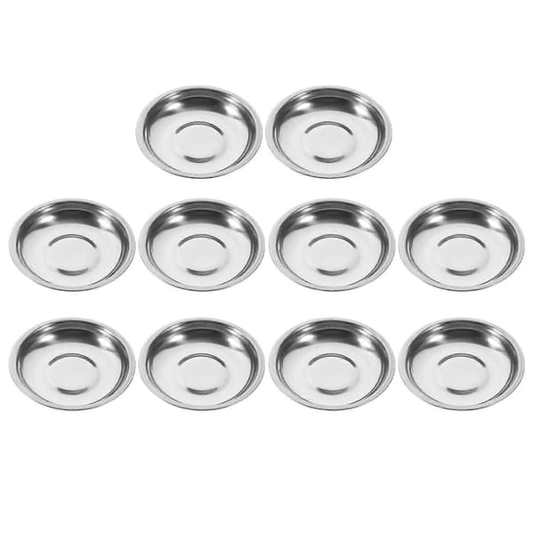 10 st runda såsfat i rostfritt stål, senaps- och förrättstallrikar (10 cm)