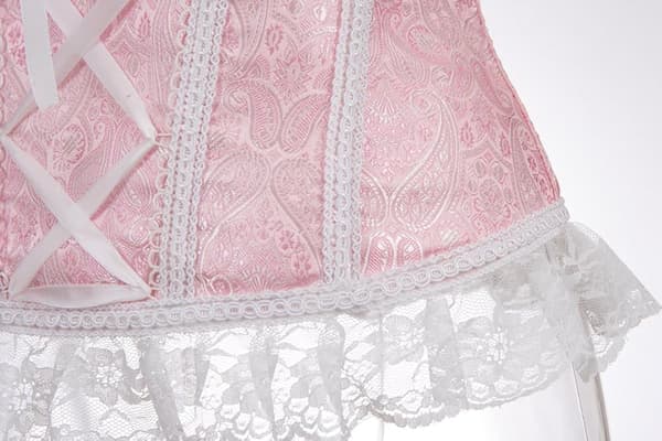 Korsetter för kvinnor Overbust Bustier Top Gothic Sexy Shoulder 8108pink 3XL