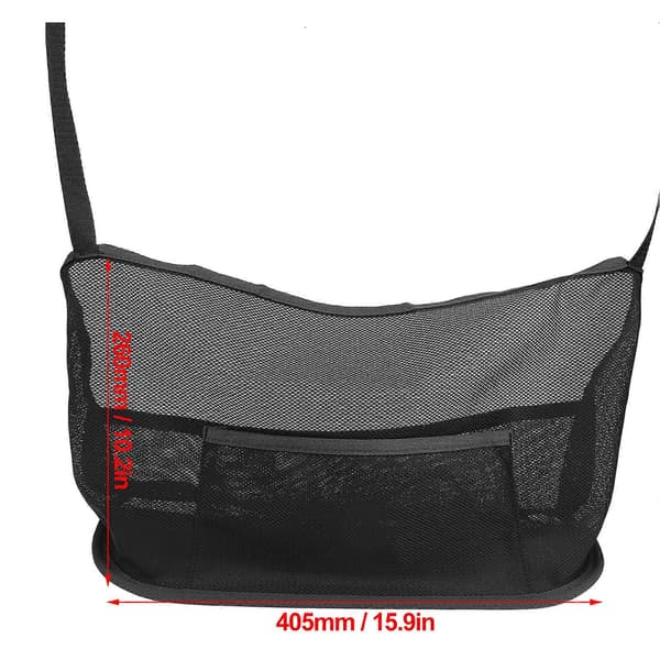 Universal bilnetlommeholder mellem sæder, netopbevaringspose, kæledyrsbarriere 260x405mm Sort