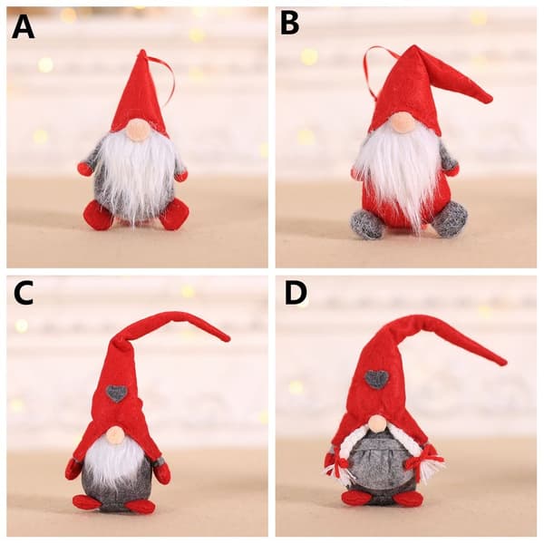 Juldekoration Xmas Tree Hanging Plysch Gnome Doll B