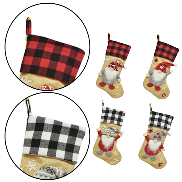 Julstrumpor 3-pack Stora julstrumpor Dekoration A+B+C