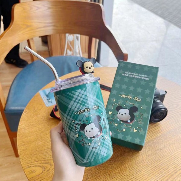 Tegnet rustfritt stål Vakuumkopp Søt halmkopp Hold varm og Doraemon  one-size