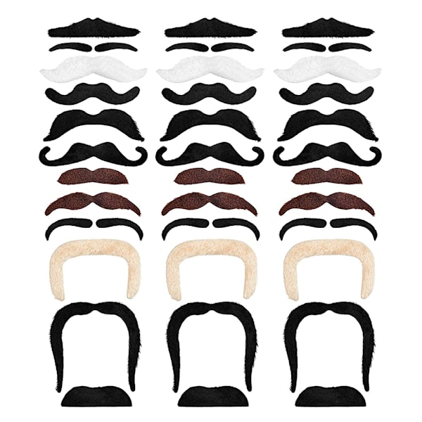 36-delar självhäftande mustasch klibbiga skägg som en perfekt 36pcs