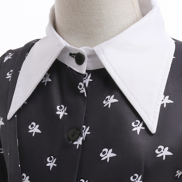 Tjejer Halloween Klänning Cosplay Onsdag Addams Kostym Semester Casual fest för barn YDS002 Size 120