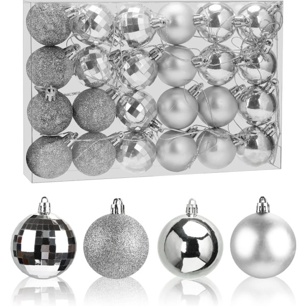 24ct julgransprydnader Set 1,57 tum Mini splittersäkra