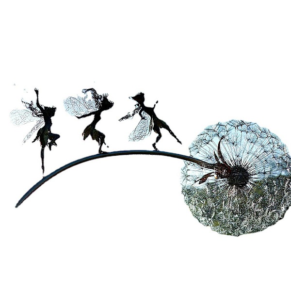 Haveskulptur Pile Fairy træder på mælkebøtte Elegant og smuk dansescene