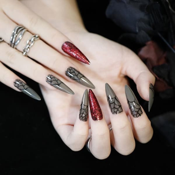 24st Halloween Fake Nails Web Nail Press on Nails