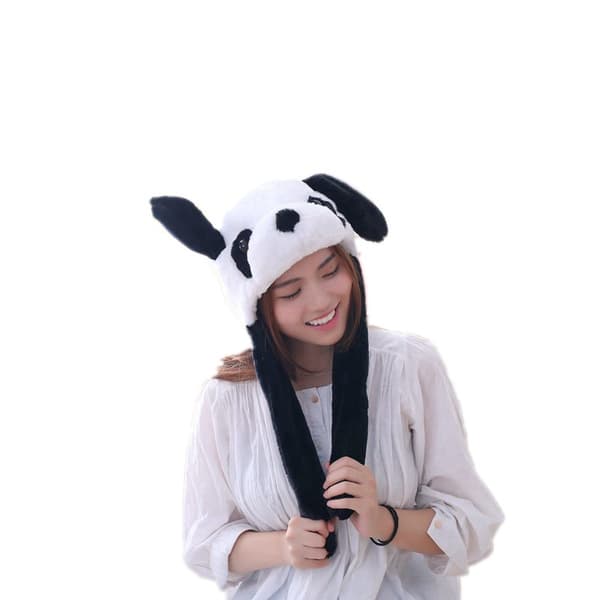 #Söt pandamössa med rörliga öron#