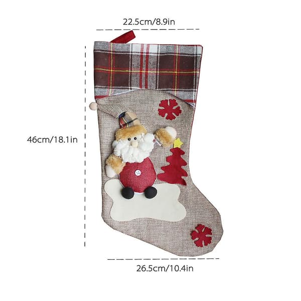 3st/ set Jul Hängstrumpor Santa Snowman Renpresent Anti-Flash White