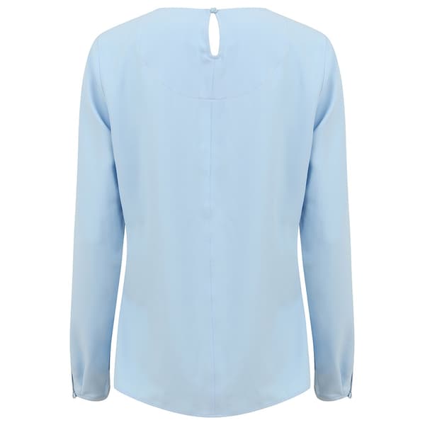 Henbury Långärmad blus för dam/dam, plisserad fram  Light B Light Blue XS