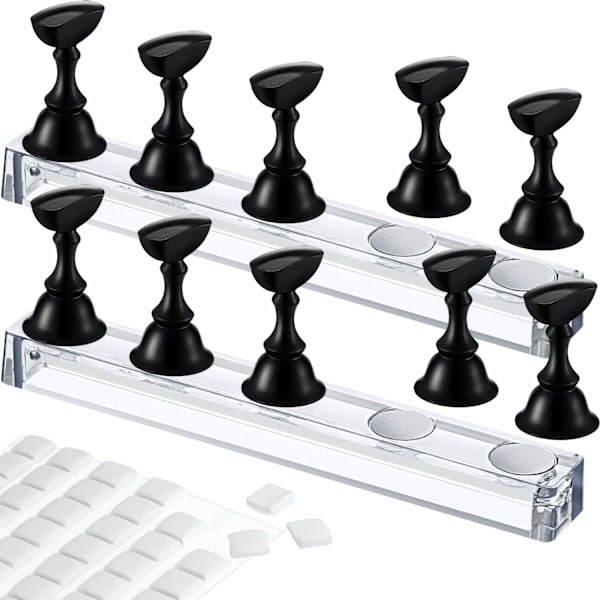 2 Set Acrylic Nail Art Practice Stands Magnetiska nageltips
