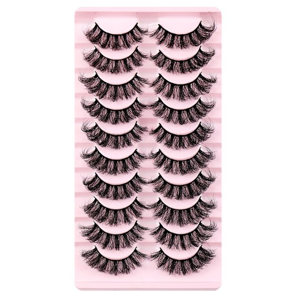 10 Par Mink Ögonfransar 3D Mink Fransar Tjocka Handgjorda Helremsa Fransar Grymhetsfria Mink Fransar Lösögonfransar Makeup B
