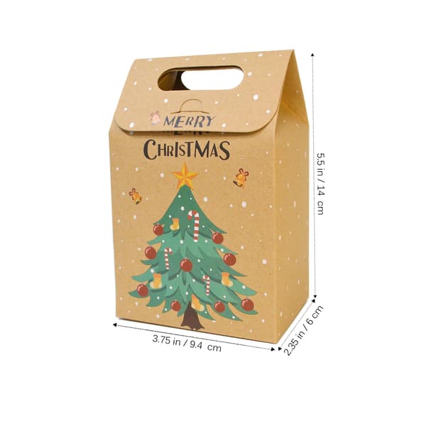 Paket med 24 Kraftpapperspresentpåsar Julklappspåsar Återanvändbara godispapperspåsar