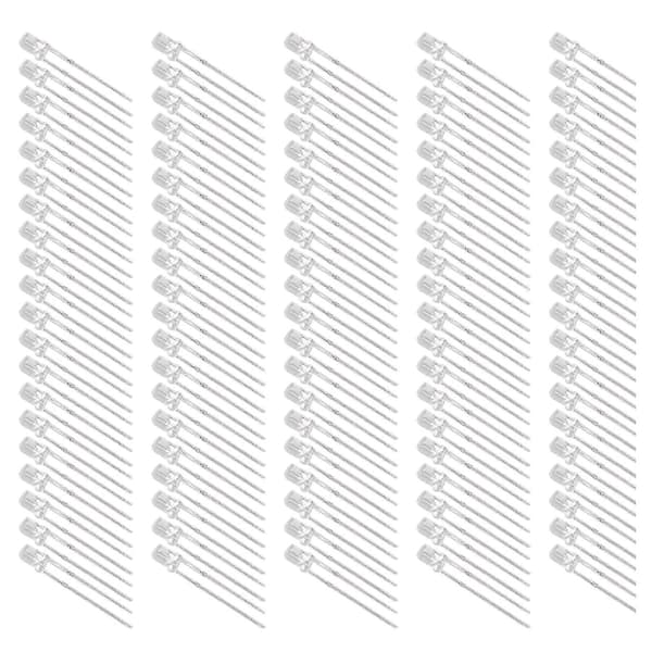 100 stk LED-diode 3mm 8 farger LED lysende fargelampe elektroniske komponenter sett 3VBlå
