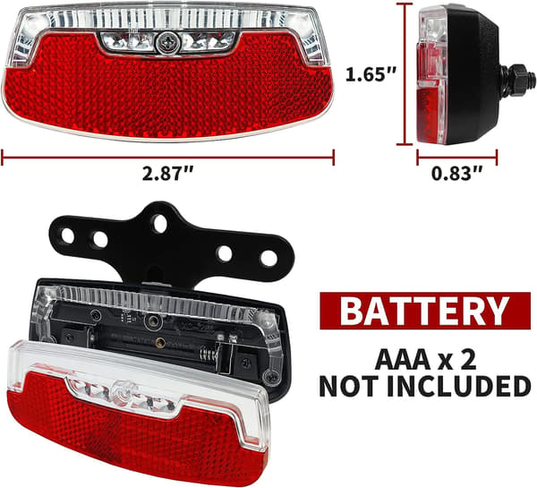 Cykelljus för nattkörning 2-pack LED-cykelbakljus Rear Carrier Mount-b