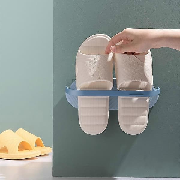 Sko kroge til væg, hjemmesko stativ, Selvklæbende sko organizer, hjemmesko stativ, Badeværelses håndklædeholder uden stansning 23*10cm