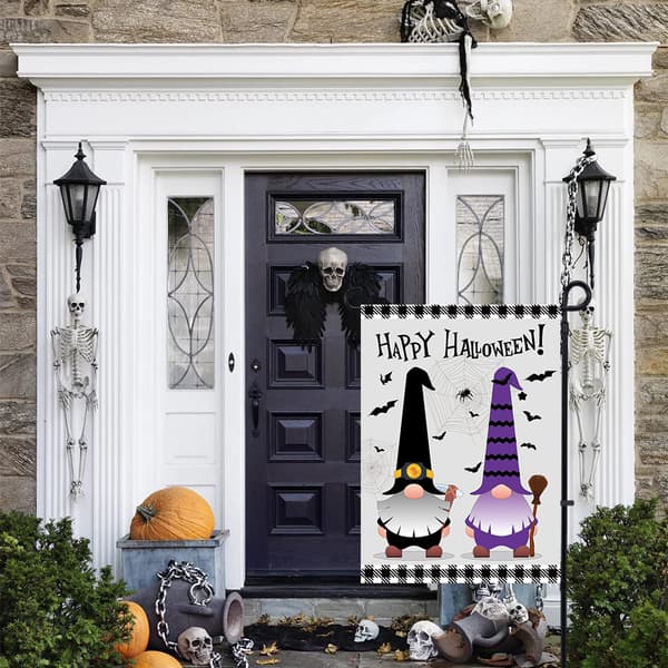 Halloween Linne Trädgård Flagga Party Dekoration Site Layout 45*30cm