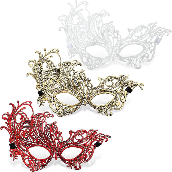 Flerfarvede maskerademasker Blondemasker Venetianske masker Halloween