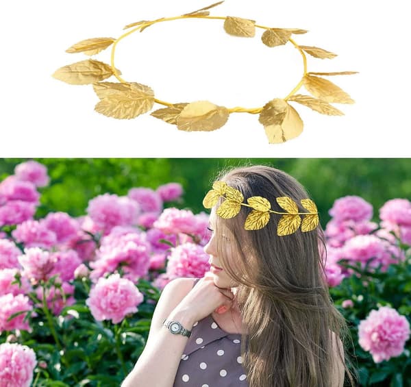 3st Garland Gold Leaf Crown Tiara Cosplay Masquerade Tillbehör (guld) (d-583-a)