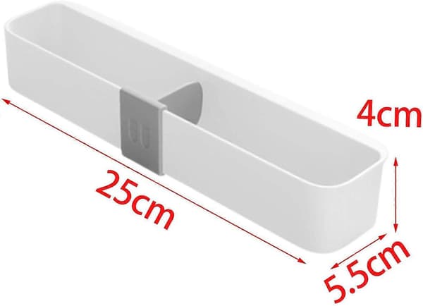 Multifunksjonelt badesko-/tøffelstativ, plassbesparende skooppbevaringsstativ for bad uten boring, for hjem og bobil (Hvit)