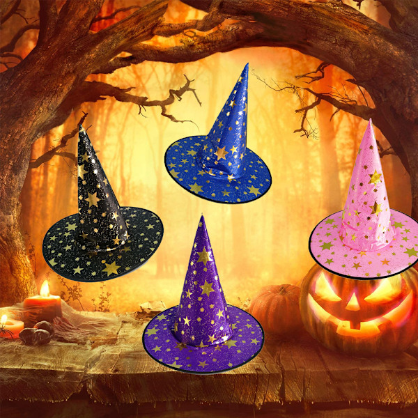 Häxhatt Halloween kostym Wicked Witch Accessoar pink