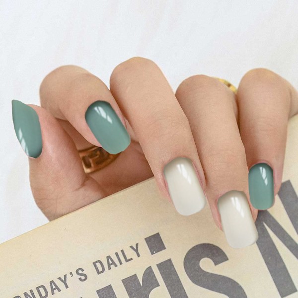 Color Press-On Manicure, Solid Color Mani style 1
