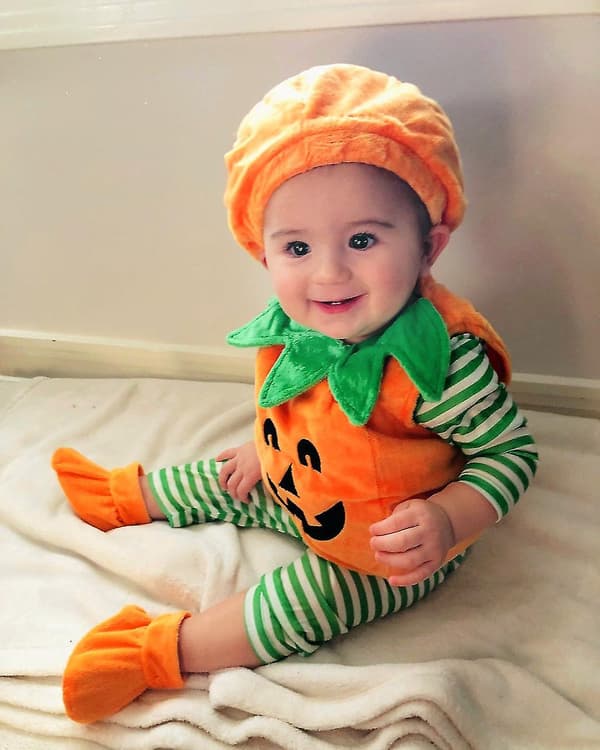 Xmas Ermeløs Jumpsuit Søt rund hals Orange three-piece set 100cm